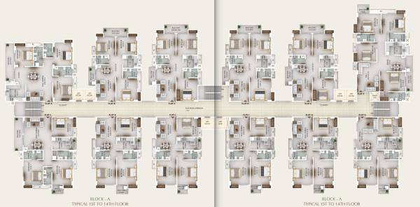  piya-elite Block A Cluster Plan From 1st To 14th Floor