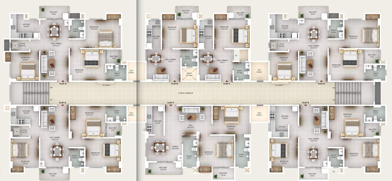  piya elite Block B And C Cluster Plan From 1st To 11th Floor