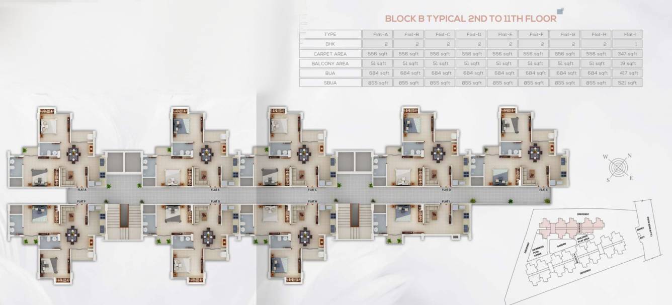  piya hill view Block B Cluster Plan from 2nd to 11th Floor
