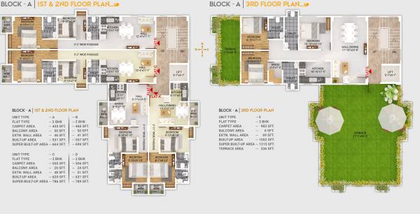 Block A Cluster Plan from 1st to 3rd Floor piya-castle Block A Cluster Plan from 1st to 3rd Floor