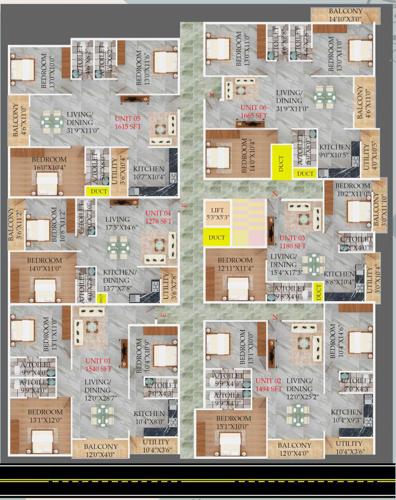  sri-timarayaswamy-nilaya Sri Timarayaswamy Nilaya Cluster Plan For Typical Floor Plan