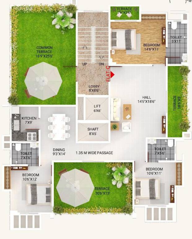  piya mansion Piya Mansion Cluster Plan For 4th Floor
