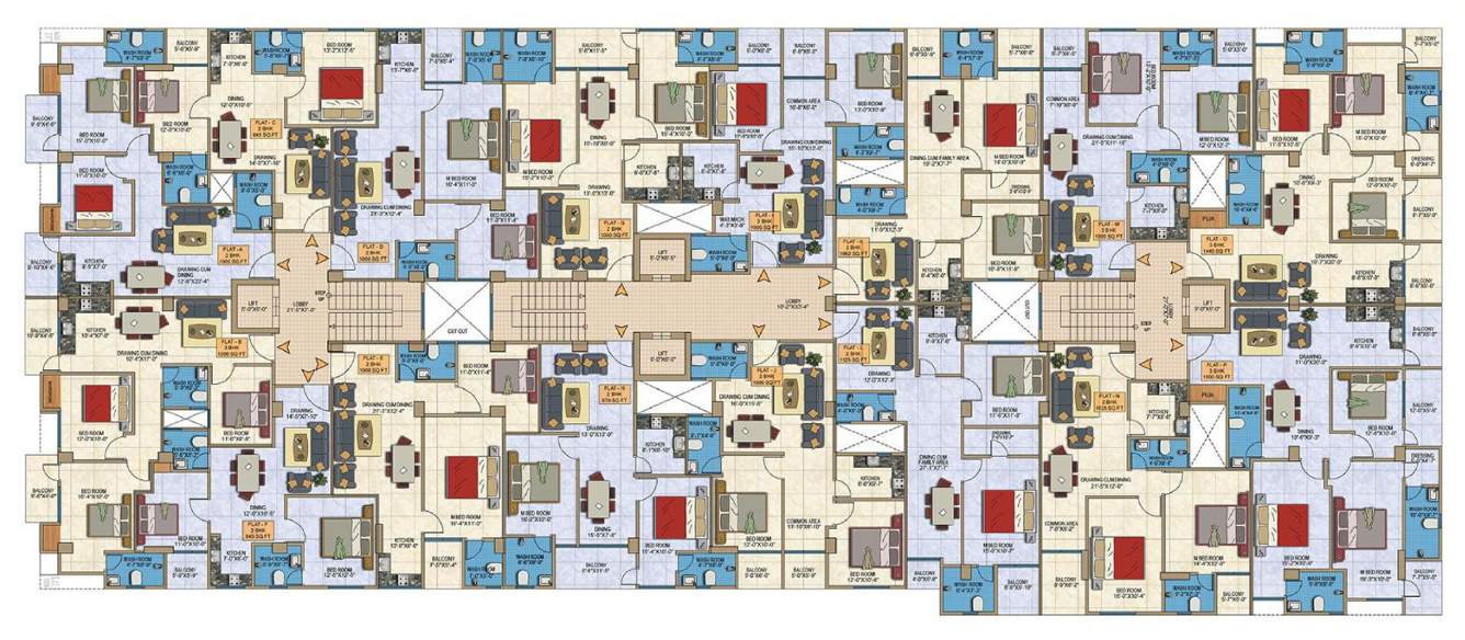  sunrise Sunrise Cluster Plan For Typical Floor Plan