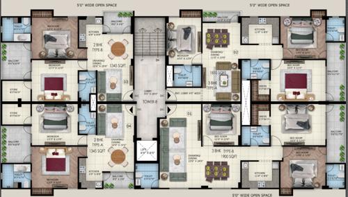  sunwest-homes-107- Tower B Cluster Plan from 1st to 5th Floor