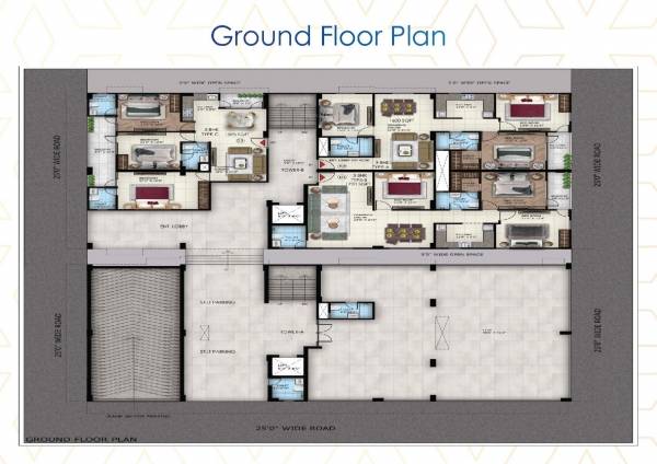 Tower A And Tower B Cluster Plan for ground Floor sunwest-homes-107 Tower A And Tower B Cluster Plan for ground Floor