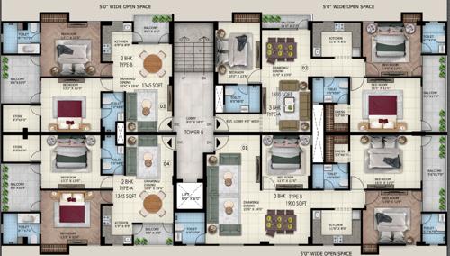 Tower B Cluster Plan from 1st to 5th Floor sunwest-homes-107 Tower B Cluster Plan from 1st to 5th Floor