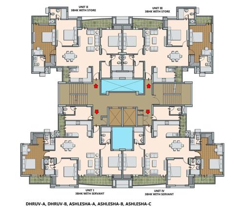  aadyant-phase-1 Ashlesha A, B And C Cluster Plan from 1st to 24th Floor