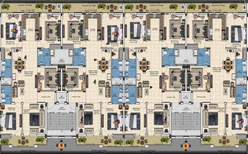  modern-floors-303-sq-yard Modern Floors 303 Sq Yard Cluster Plan For Typical Floor Plan