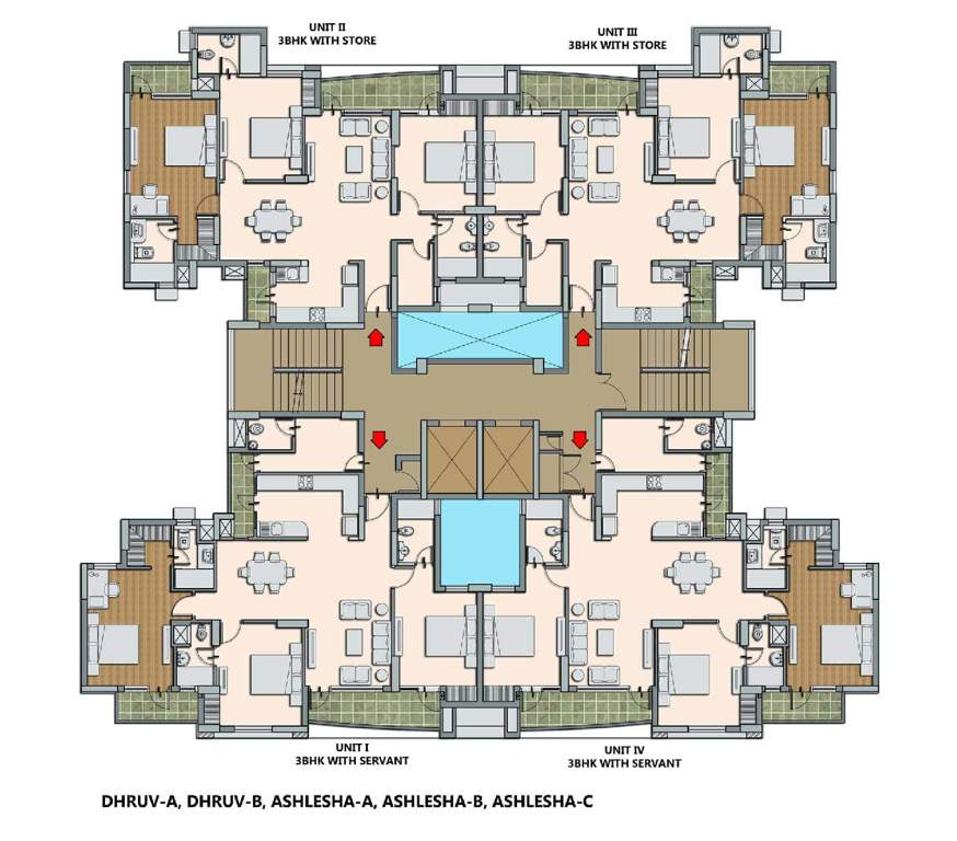  aadyant phase 2 Dhruv A And B Cluster Plan from 1st to 24th Floor