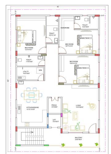  balaji-residency Balaji Residency Cluster Plan from 1st to 4th Floor