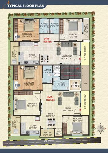  sri-vinayaka-residency Sri Vinayaka Residency Cluster Plan from 1st to 5th Floor