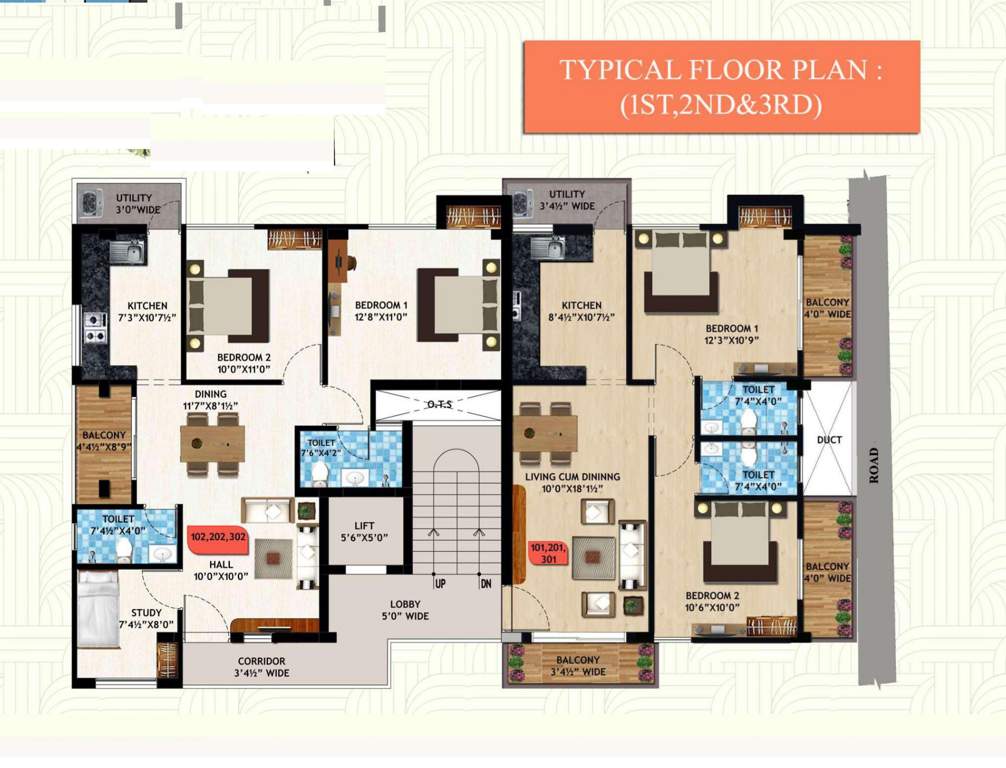  homes alwarthiru nagar Homes Alwarthiru Nagar Cluster Plan from 1st to 3rd Floor