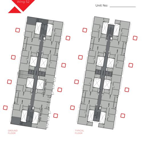 dream-acres-palm-springs-phase-13-wing-52 Dream Acres Palm Springs Phase 13 Wing 52 Cluster Plan from ground to 13th Floor
