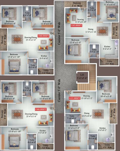 sai-homes-2 Sai Homes 2 Cluster Plan For Typical Floor Plan
