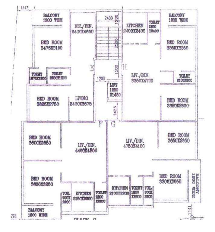 sai enclave Tower 2 Cluster Plan from 1st to 9th Floor