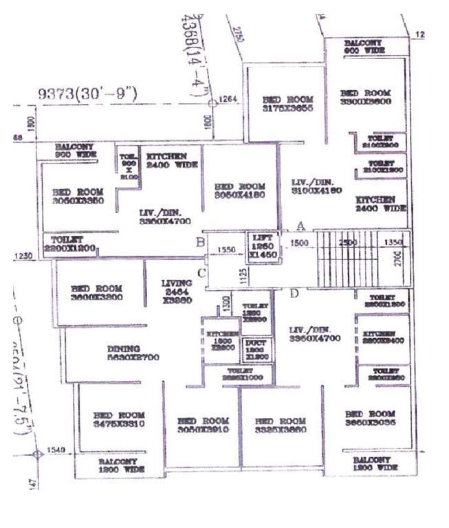  sai enclave Tower 3 Cluster Plan from 1st to 9th Floor
