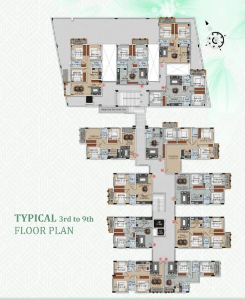  pearl Roodraksh Pearl Cluster Plan from 3rd to 9th Floor