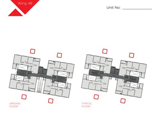  dream-acres-palm-springs-phase-12-wing-48-and-49 Wing 48 Cluster Plan from 1st to 13th Floor