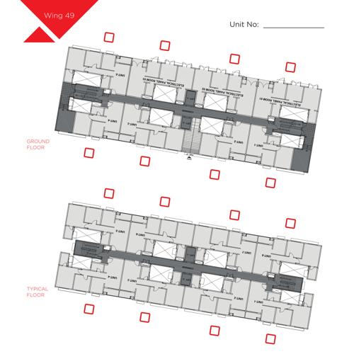  dream-acres-palm-springs-phase-12-wing-48-and-49 Wing 49 Cluster Plan from 1st to 13th Floor