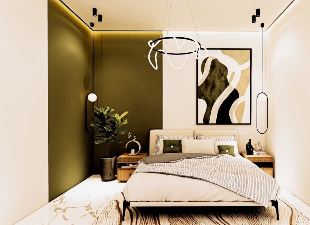  l corner oakwood floor Bedroom