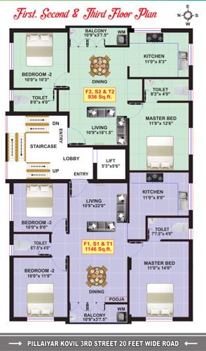  shambhavi Eeshani Shambhavi Cluster Plan From 1st To 3rd Floor