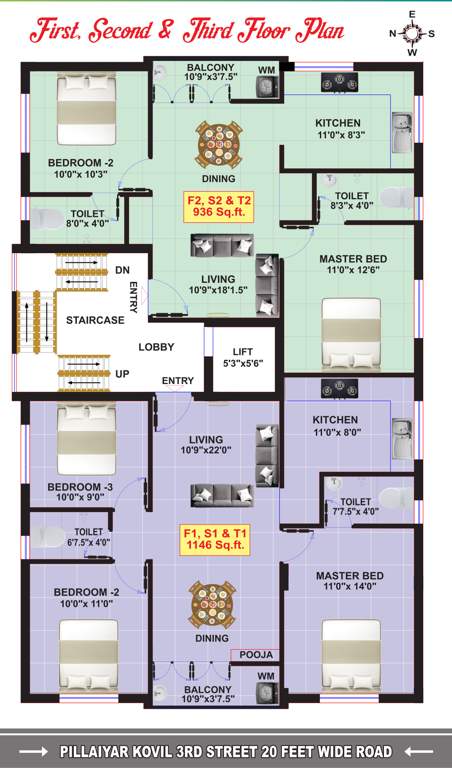  shambhavi Eeshani Shambhavi Cluster Plan From 1st To 3rd Floor