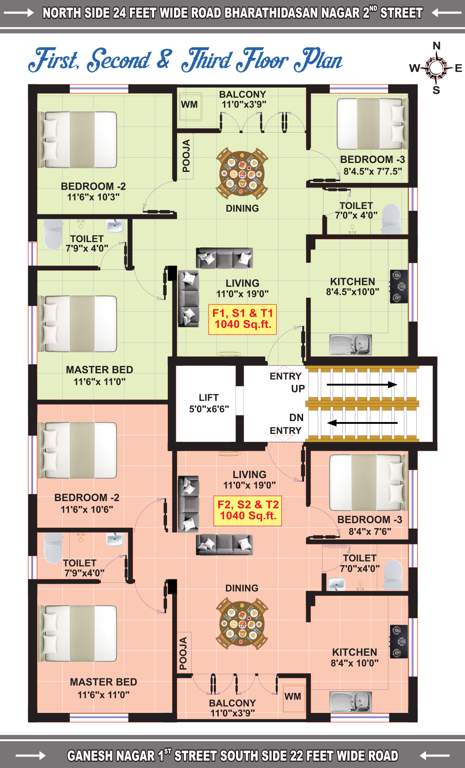  sree illam Sree Illam Cluster Plan from 1st to 3rd Floor
