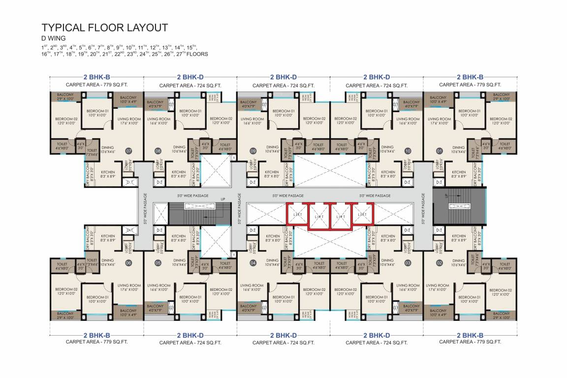  tathastu D Wing Cluster Plan from 1st to 27th Floor
