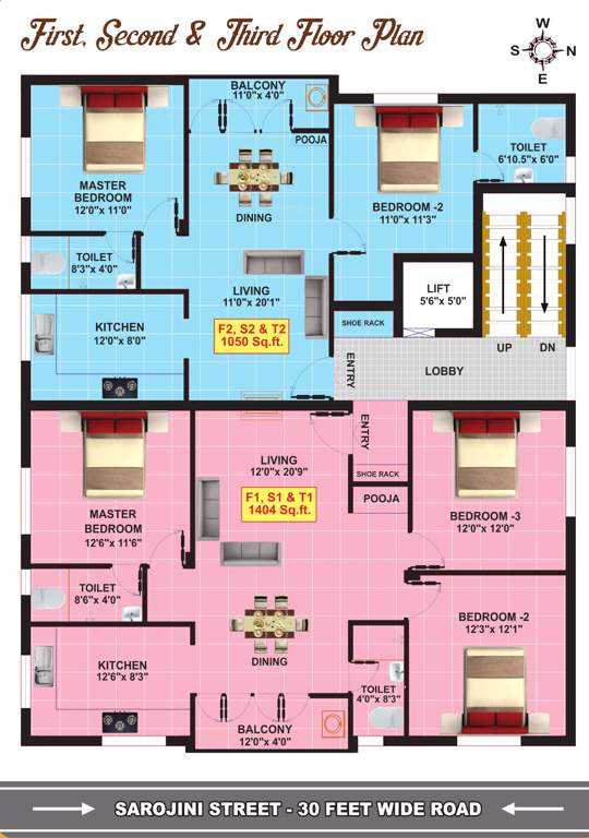 subhiksha Subhiksha Cluster Plan from 1st to 3rd Floor
