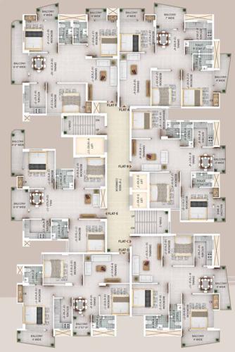  aman-shikhar-green-city Block A Cluster Plan From 2nd, 4th, 6th To 8th Floor