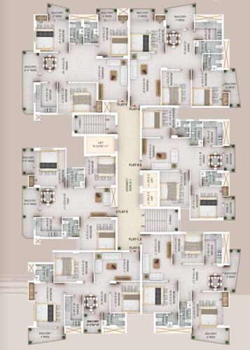  aman-shikhar-green-city Block B Cluster Plan From 3rd, 5th, 7th To 9th Floor