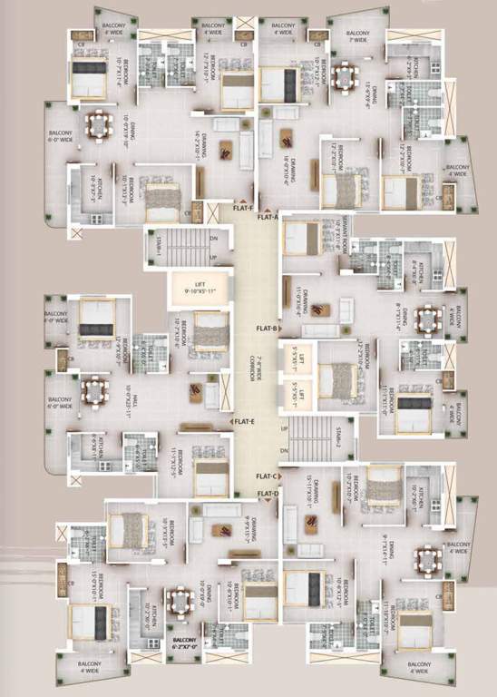 aman shikhar green city Block B Cluster Plan From 3rd, 5th, 7th To 9th Floor