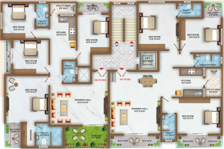  park view 30 Park View 30 Cluster Plan For Typical Floor Plan