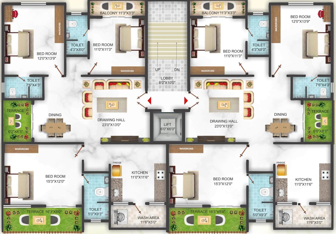  park view 27 28 Park View 27 28 Cluster Plan For Typical Floor Plan