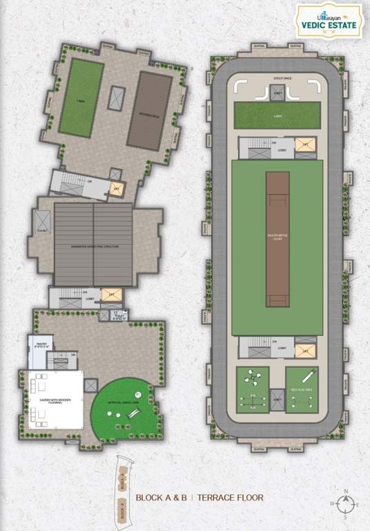  vedic estate Block A And Block B Terrace Cluster Plan