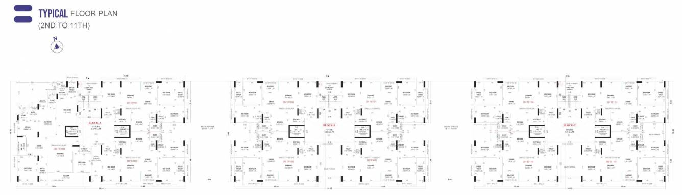  magnolia A, B, C Cluster Plan From 2nd To 11th Floor