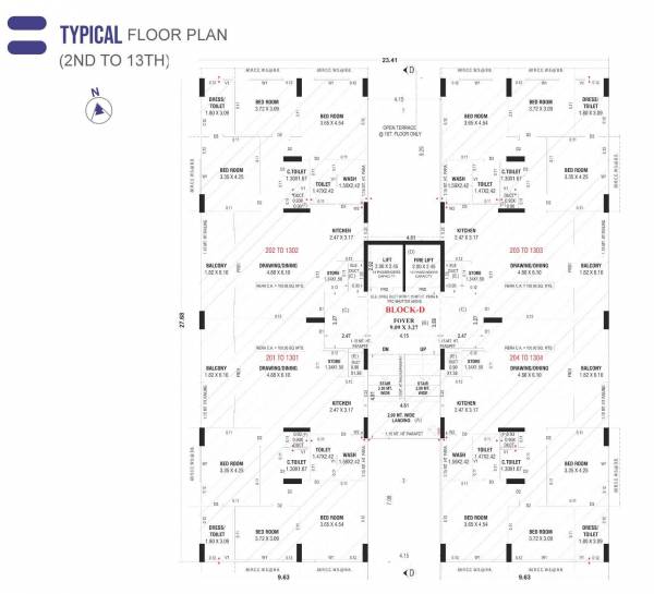  magnolia D Cluster Plan From 2nd To 13th Floor
