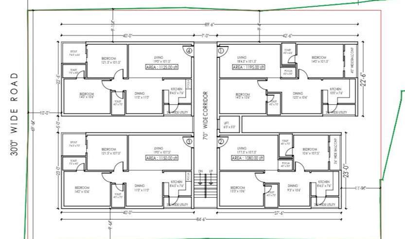 akshaya apartments Akshaya Apartments Cluster Plan For Typical Floor Plan