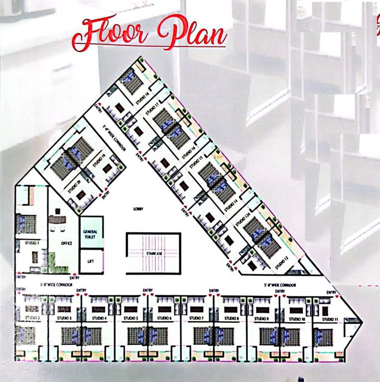  krishna orchid studio apartments Krishna Orchid Studio Apartments Cluster Plan from 1st to 4th Floor