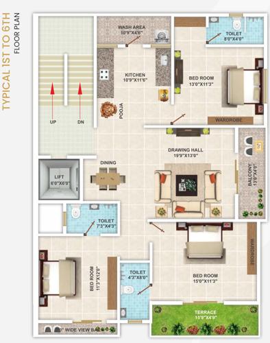  park-view-24 Elites Park View 24 Cluster Plan from 1st to 6th Floor