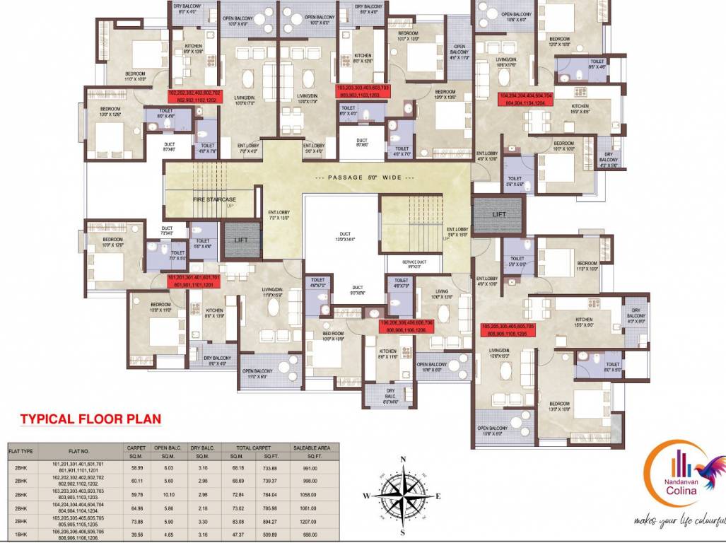  nandanvan colina building b Building B Typical Cluster Plan