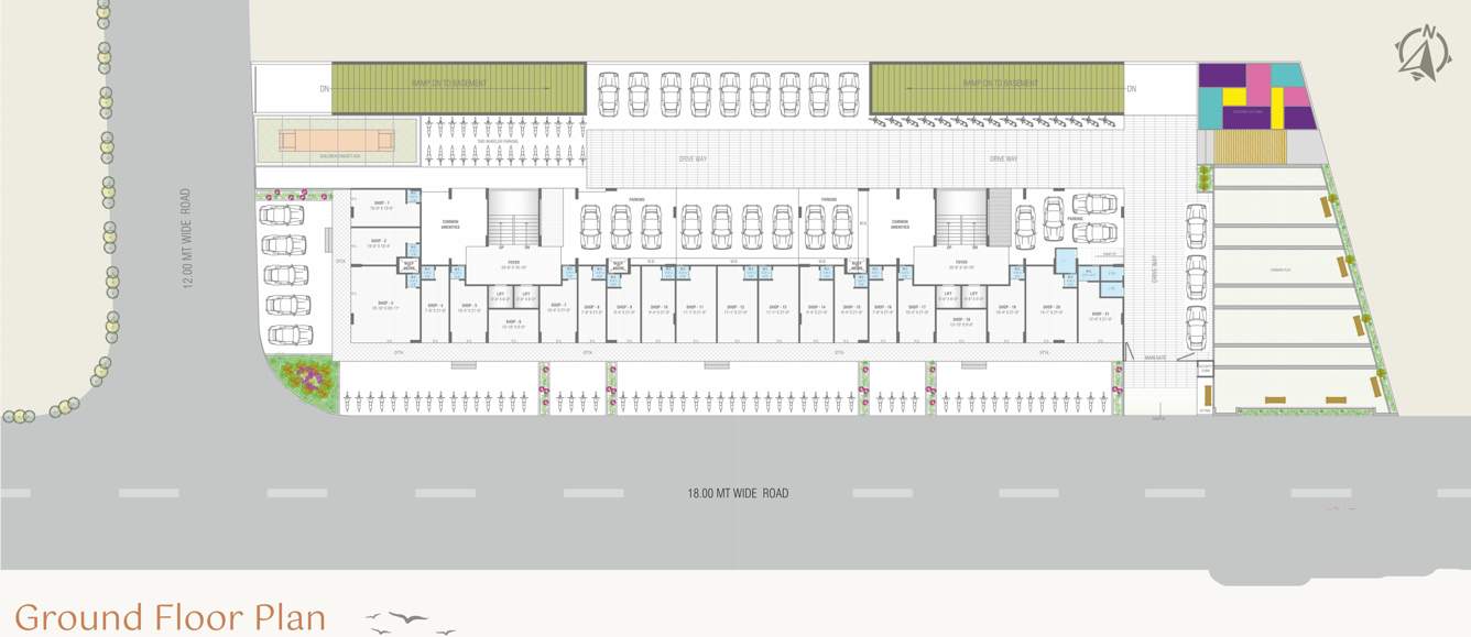  shri shanti skyline Block  A + B Cluster Plan For Ground Floor