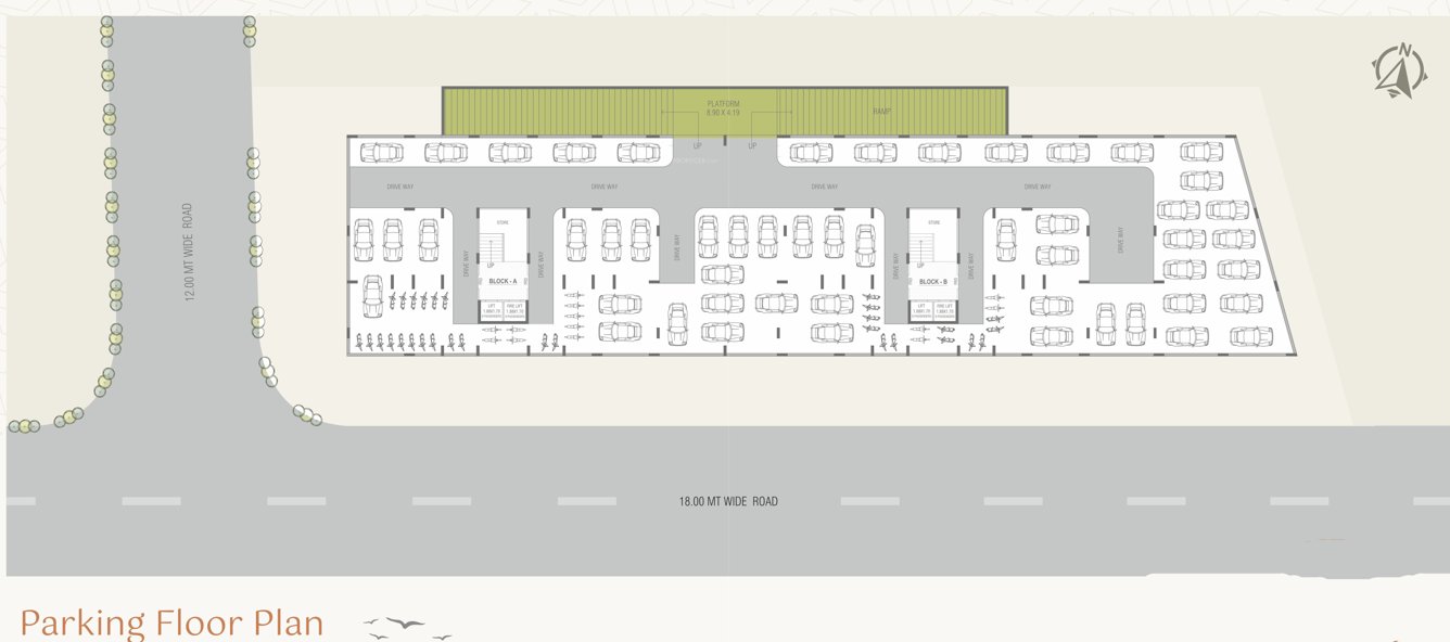 shri shanti skyline Block  A + B Parking Cluster Plan