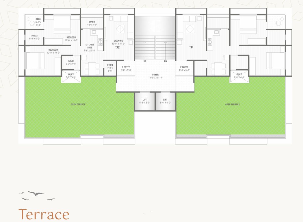  shri shanti skyline Block  A + B Terrace Cluster Plan