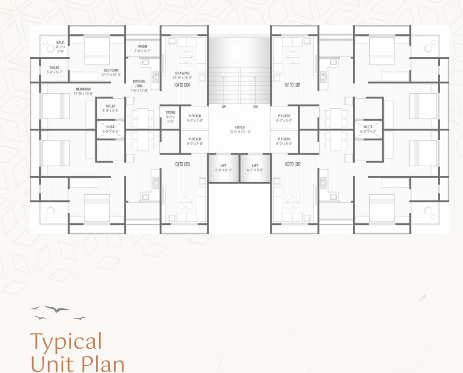  shri shanti skyline Block  A  + B Typical Cluster Plan