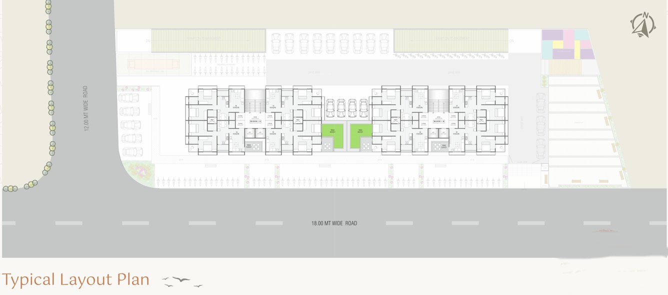 shri shanti skyline Block  A + B Typical Cluster Plan