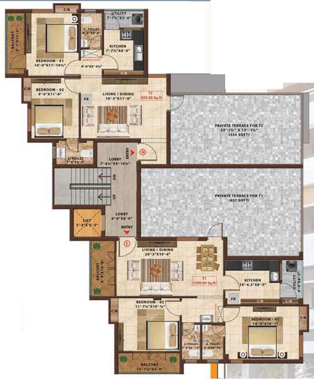  ayana aarna aahana Aarna Cluster Plan For 3rd Floor