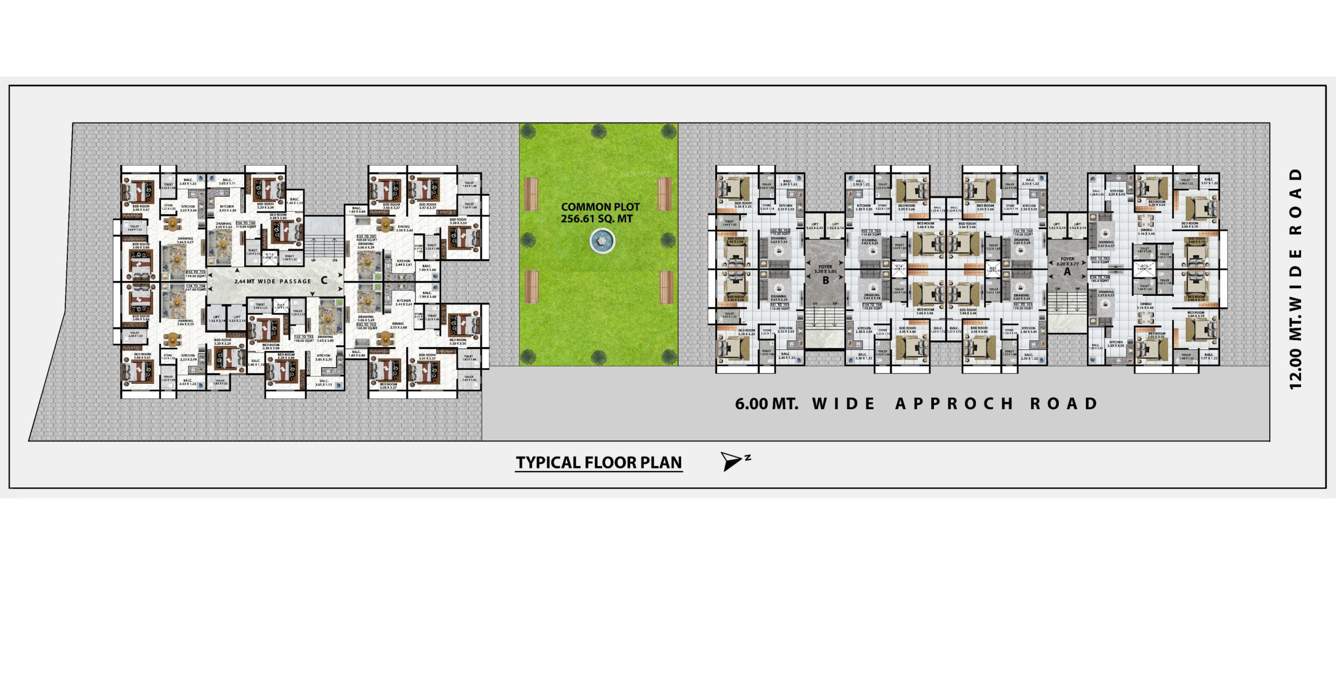  jhalak skyview Block A, B And C Cluster Plan from 1st to 7th Floor
