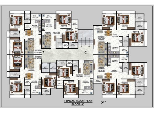  jhalak-skyview Block C Cluster Plan from 1st to 7th Floor