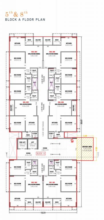  pragati two Block  A Cluster Plan For 5th And 8th Floor